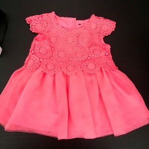 Girls Coral Dress 0-3 Months
